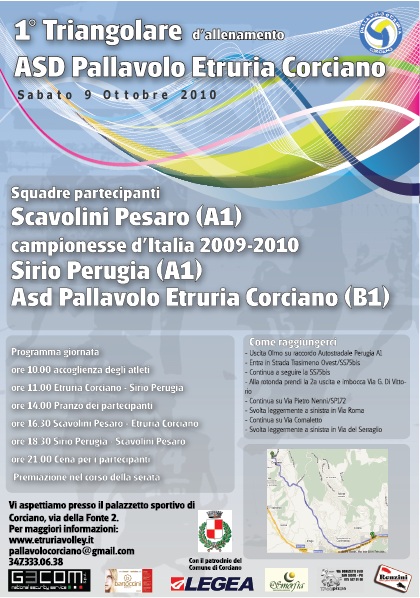 Scopri di più sull'articolo 1° Triangolare Pallavolo Etruria Corciano